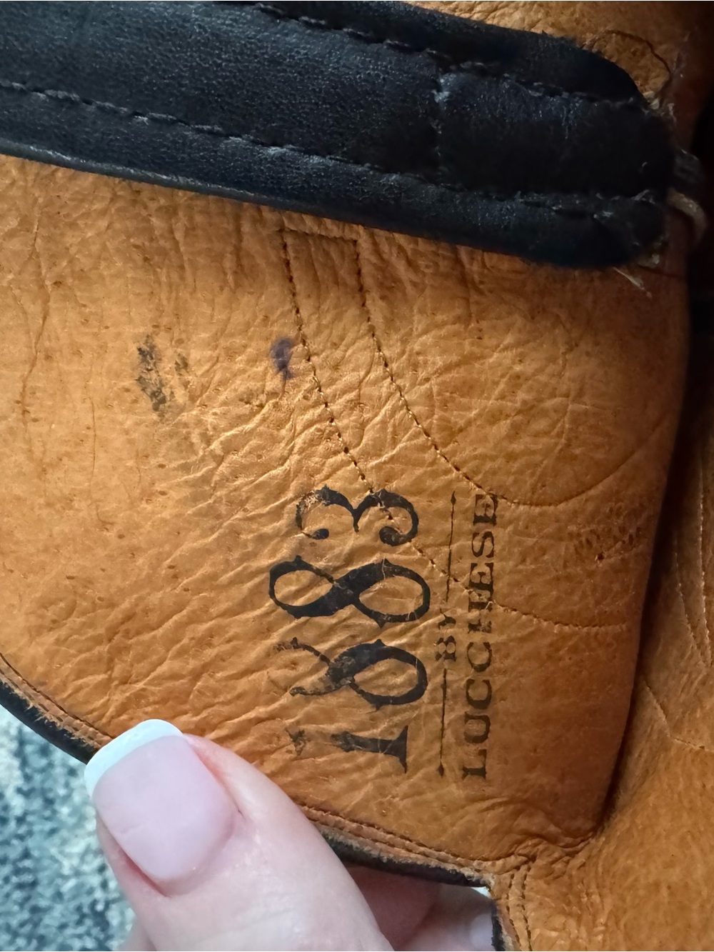 Lucchese Black Leather Cowboy Boots - Picture 5 of 6